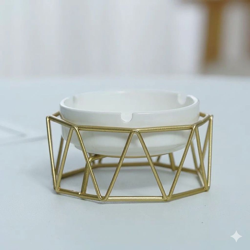 Designer Ashtrays Handcraft Golden
