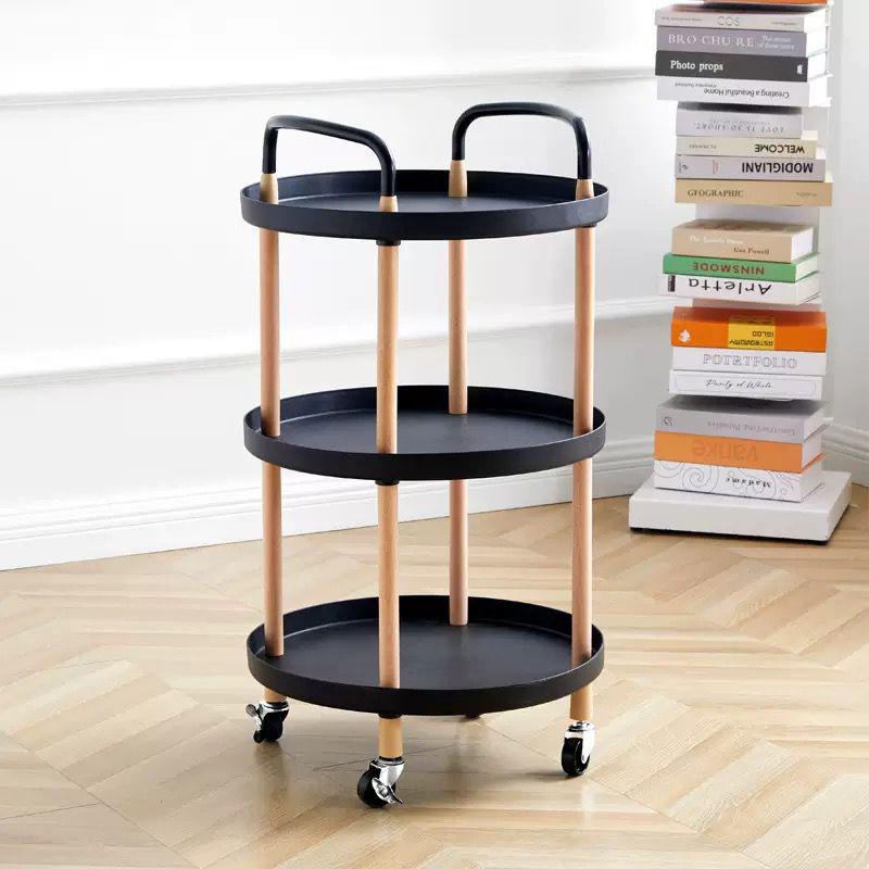 3-TIER ROLLING CART WITH LOCKABLE WHEels