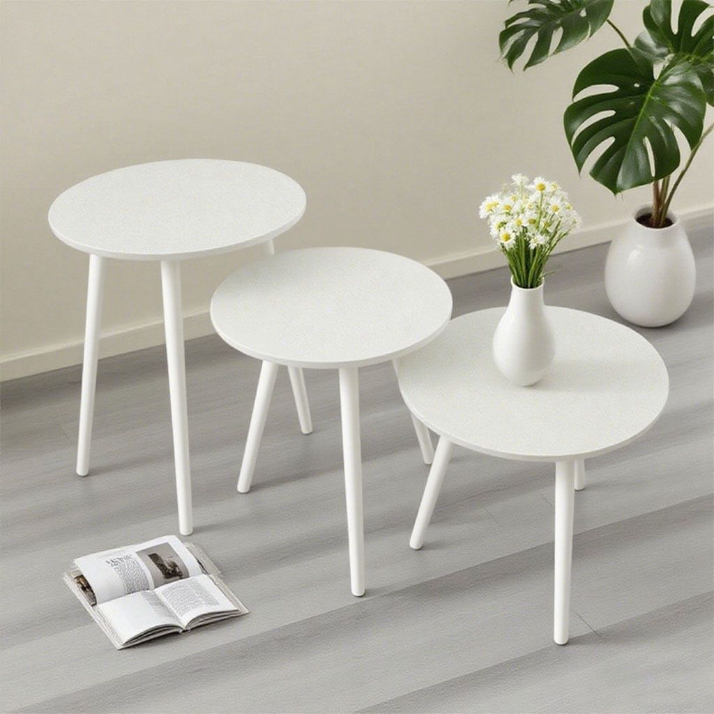 Modern White Nesting Side Tables – Set of 3