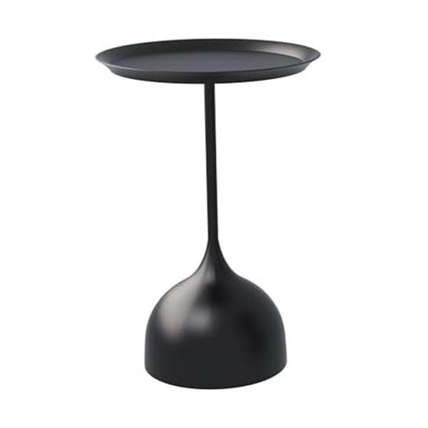 Black metal round side coffee table