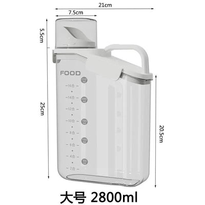 Airtight 2800ml Cereal and Grain Storage Container with Measuring Cup