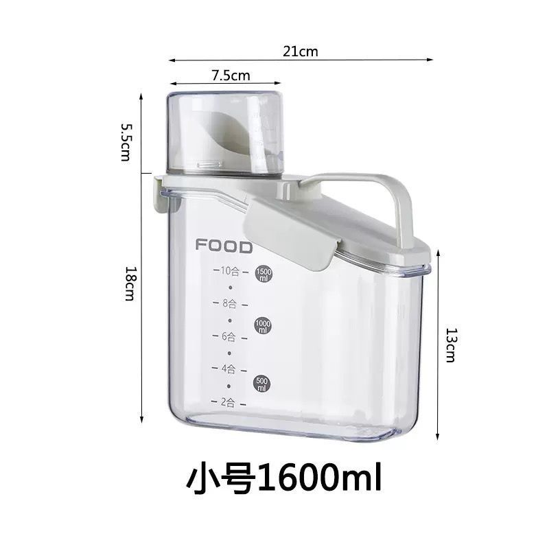 Airtight 1600ml Cereal and Grain Storage Container with Measuring Cup