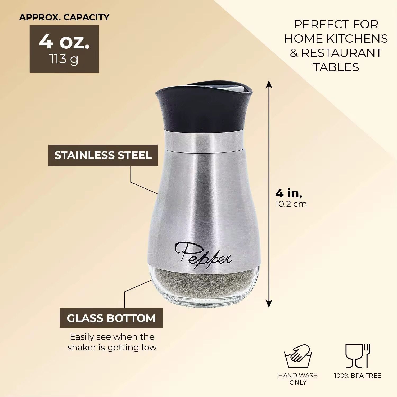 Modern Salt and Pepper Shaker Set with Carry Caddy