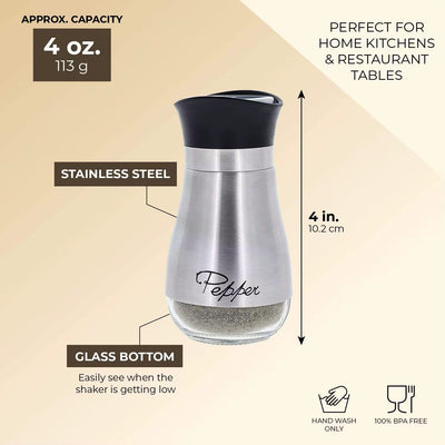 Modern Salt and Pepper Shaker Set with Carry Caddy