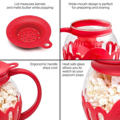 Micro-Pop Glass Microwave Popcorn Popper