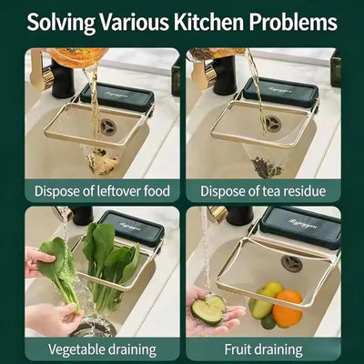 Space-Saving Foldable Sink Strainer and Mesh Filter Bag System