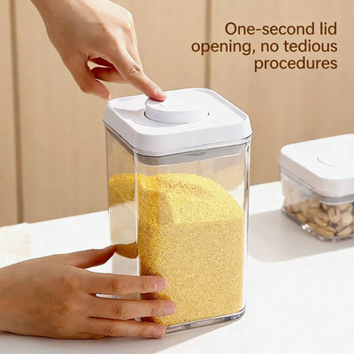 Airtight Kitchen Storage Containers Set – Clear Food Storage Jars with Easy Lock Lid
