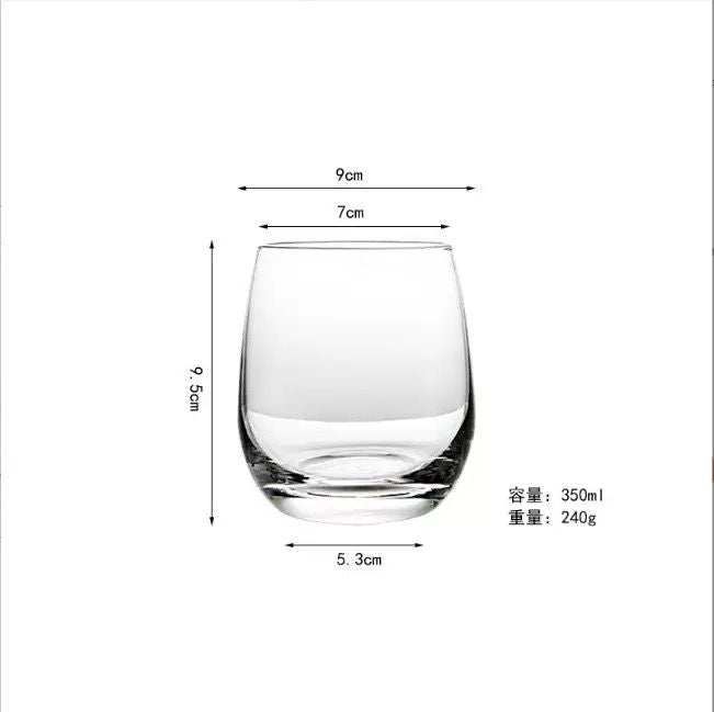 Set of 6 Piece 350ml Ribbed Glass Tumbler