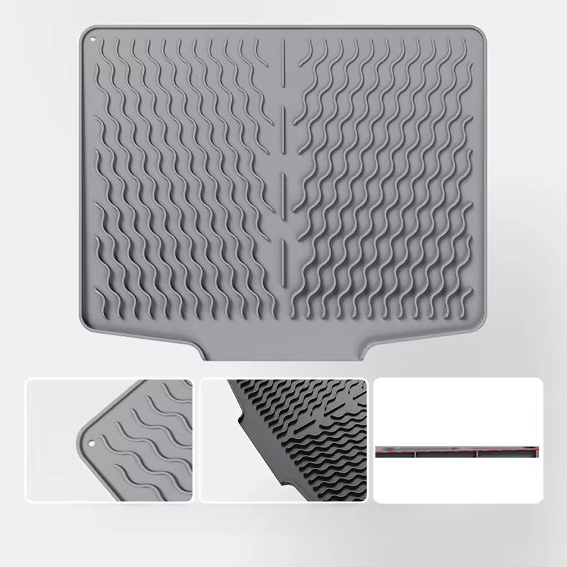 Silicone Dish Drying Mat – Heat Resistant Drain Pad for Cups, Utensils & Kitchen Counter