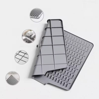 Silicone Dish Drying Mat – Heat Resistant Drain Pad for Cups, Utensils & Kitchen Counter