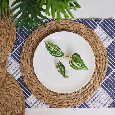 38cm Handmade Woven Round Placemat Heat Resistant for Dining Table-1 Piece