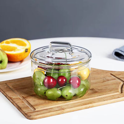 1200ML 3-Tier Stackable Clear Glass Storage Jar Set with Lid