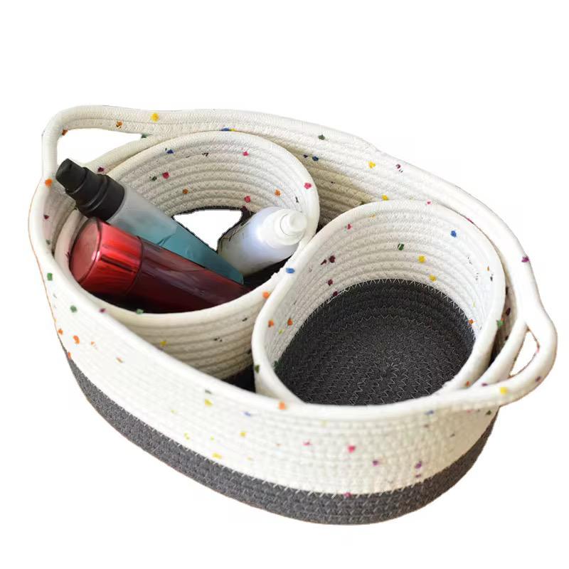 3-Piece Woven Cotton Rope Basket Set