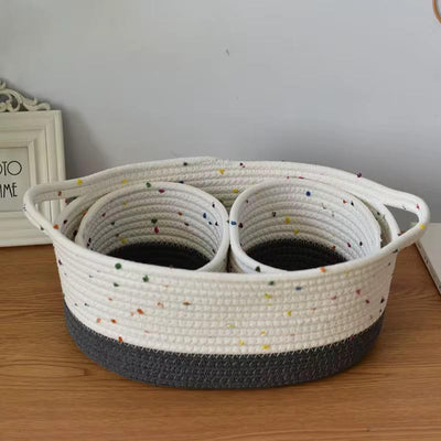 3-Piece Woven Cotton Rope Basket Set