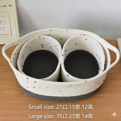3-Piece Woven Cotton Rope Basket Set