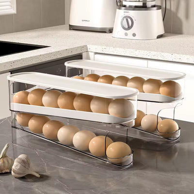 Automatic 2-Layer Rolling Egg Dispenser for Fridge Door-1 Piece