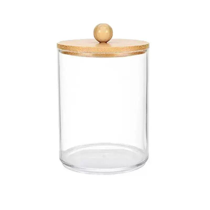 Clear Acrylic Jar with Natural Bamboo Lid-1 Piece
