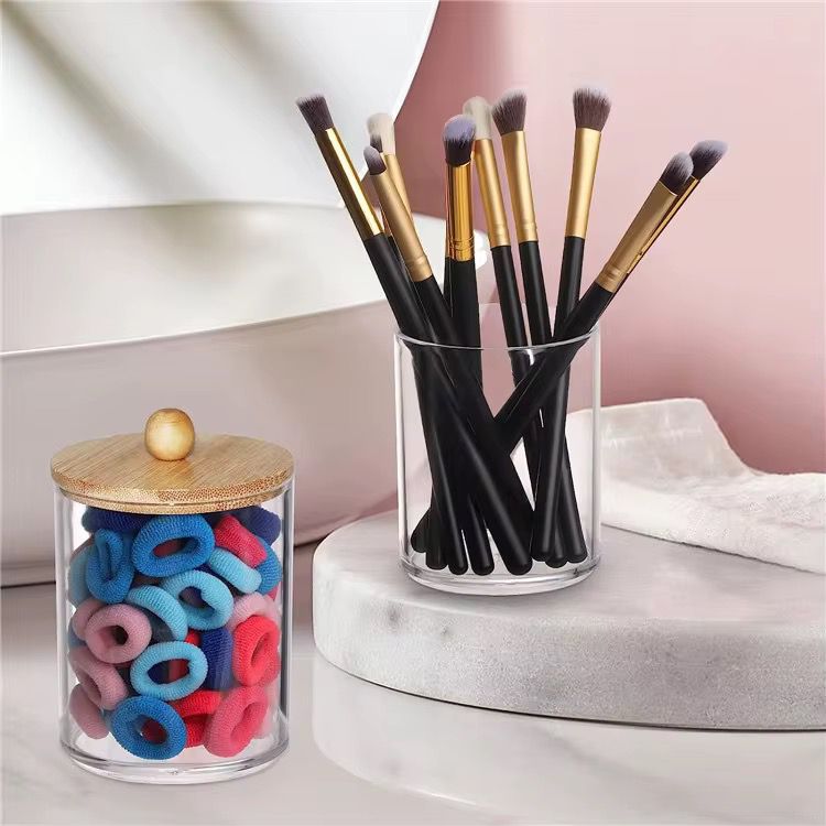 Clear Acrylic Jar with Natural Bamboo Lid-1 Piece