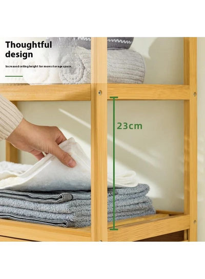 Bamboo Tilt-Out Laundry Hamper with 2-Tier Storage Shelves