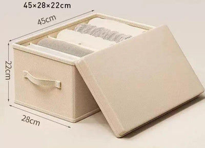 Foldable Fabric Clothes Organizer Box with Removable Lid