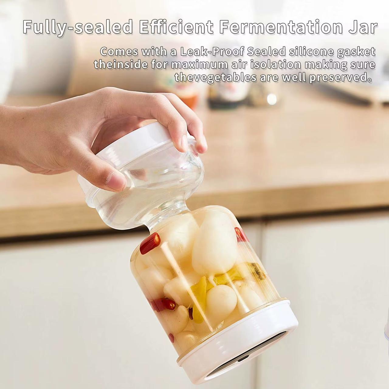 Clear Pickle Hourglass Flip Jar with Folding Stainless Steel Fork