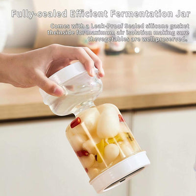 Clear Pickle Hourglass Flip Jar with Folding Stainless Steel Fork