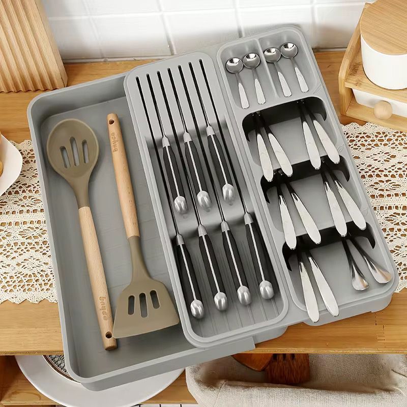Expandable Cutlery and Utensil Drawer Organizer Tray