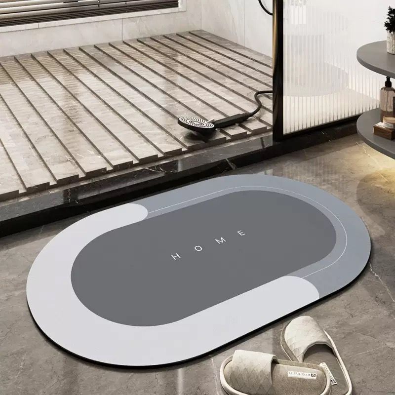 Drying Bath Mat – Anti-Slip Oval Floor Rug for Shower