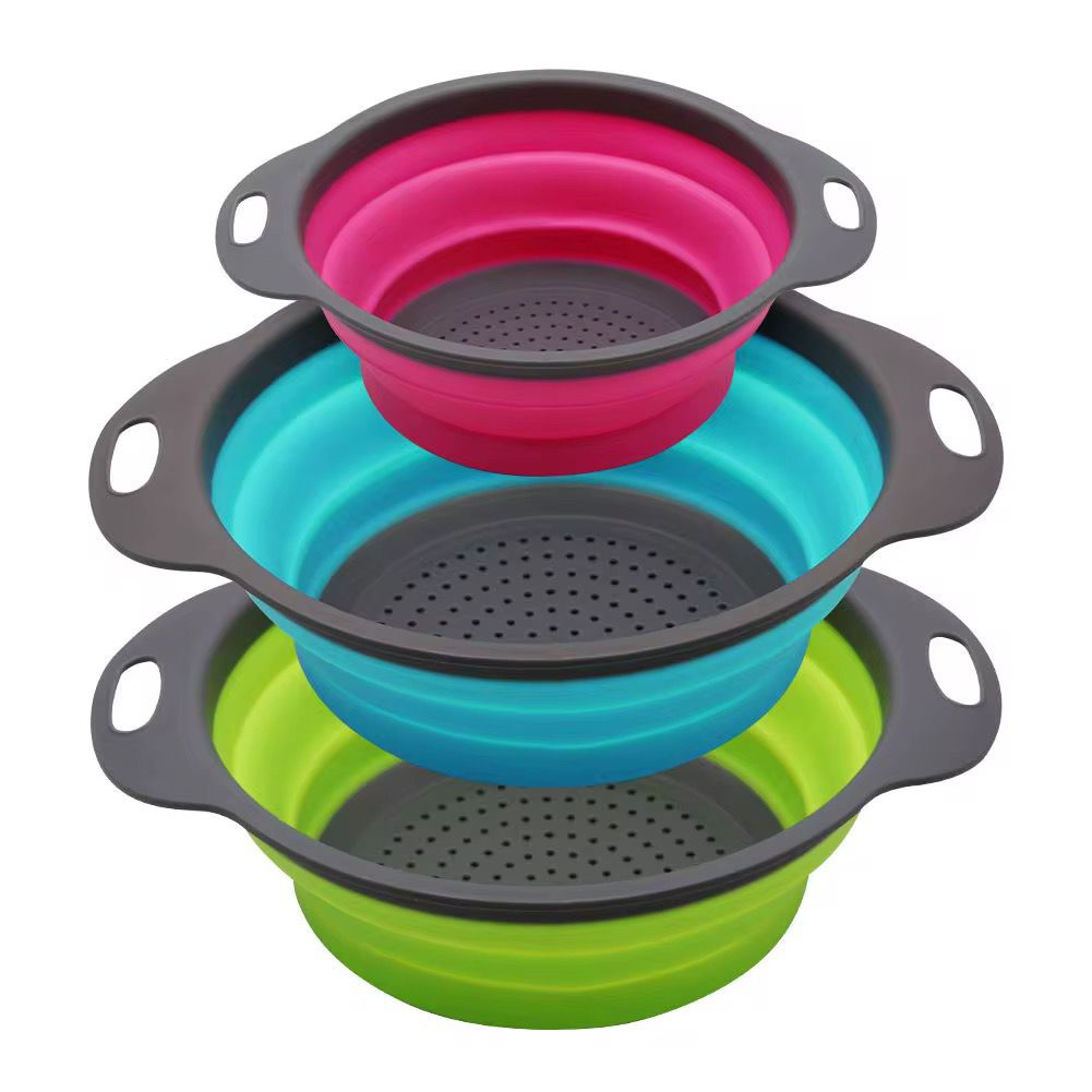 3-Piece Collapsible Silicone Strainer Set