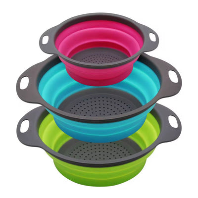 3-Piece Collapsible Silicone Strainer Set