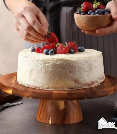 Acacia Wooden Cake Display Serving Stand Tray