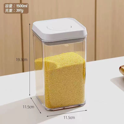 Airtight Kitchen Storage Containers Set – Clear Food Storage Jars with Easy Lock Lid