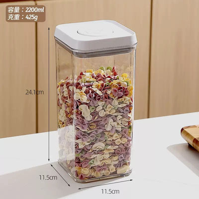 Airtight Kitchen Storage Containers Set – Clear Food Storage Jars with Easy Lock Lid
