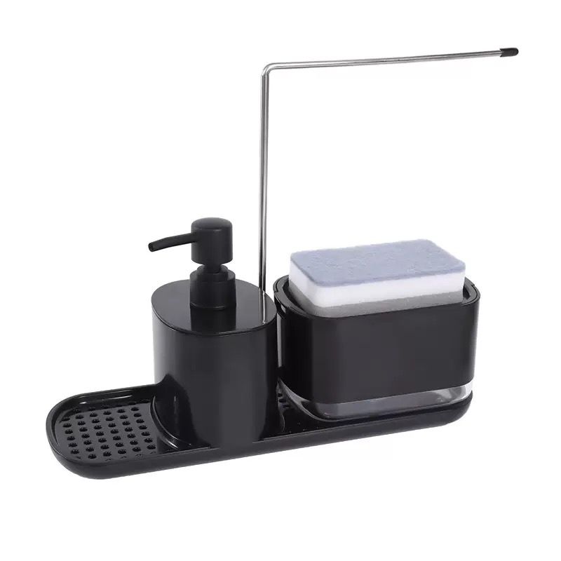 Kitchen Sink Countertop Organizer Rack with Sponge Holder and Soap Dispenser