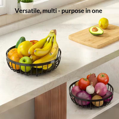 2 Tier Stackable Fruit Basket for Kitchen Counter with 2 Banana Hangers