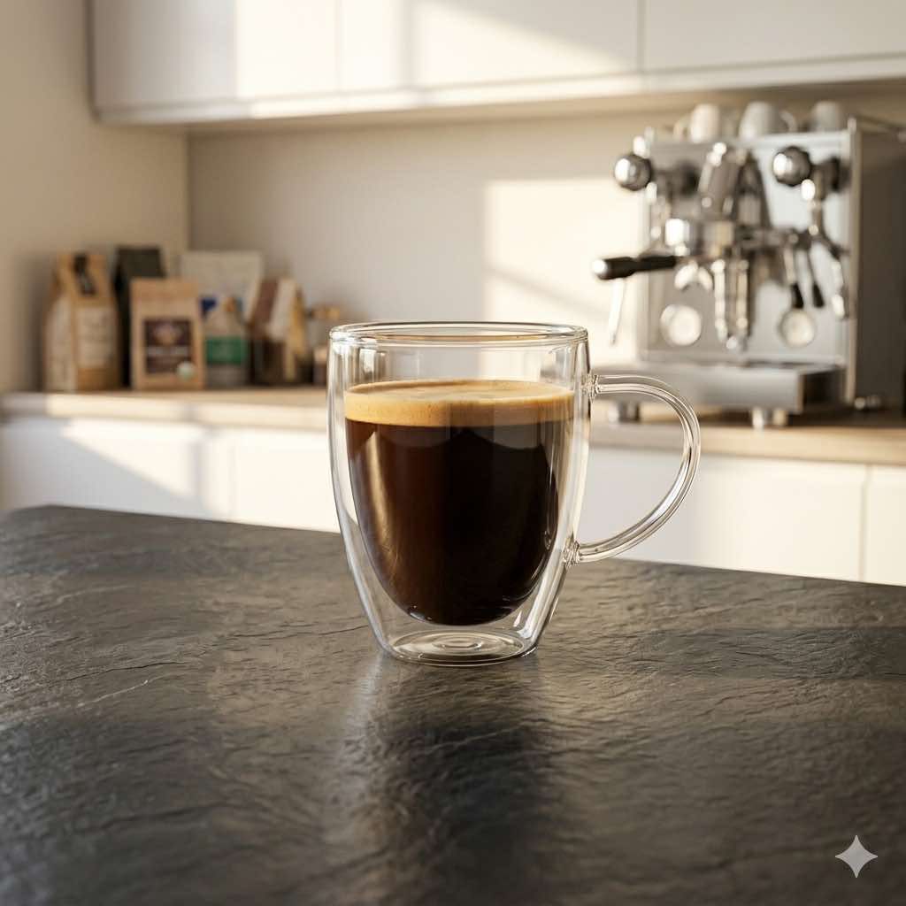 350ML Double-Wall Insulated Borosilicate Glass Mug