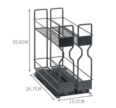 Heavy-Duty Double-Tier Slide-Out Spice Rack Organizer