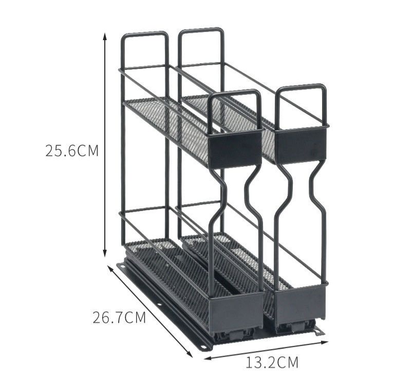 Heavy-Duty Double-Tier Slide-Out Spice Rack Organizer