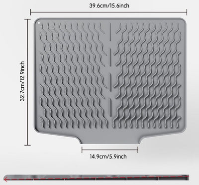 Silicone Dish Drying Mat – Heat Resistant Drain Pad for Cups, Utensils & Kitchen Counter