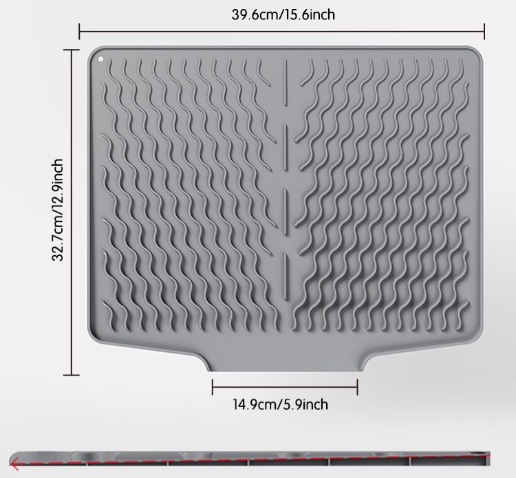 Silicone Dish Drying Mat – Heat Resistant Drain Pad for Cups, Utensils & Kitchen Counter