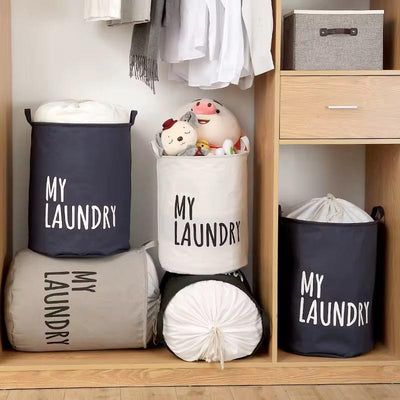 Collapsible Fabric Laundry Hamper with Drawstring Closure – Large 40x50cm