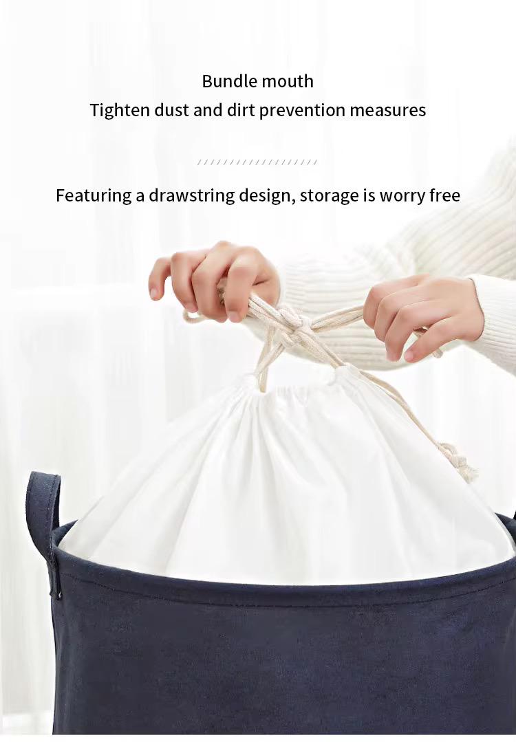 Collapsible Fabric Laundry Hamper with Drawstring Closure – Large 40x50cm