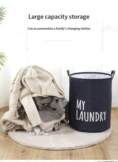 Collapsible Fabric Laundry Hamper with Drawstring Closure – Large 40x50cm