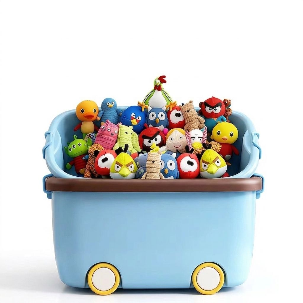 Stackable Kids' Toy Storage Organizer Bin with Wheels-1 Piece