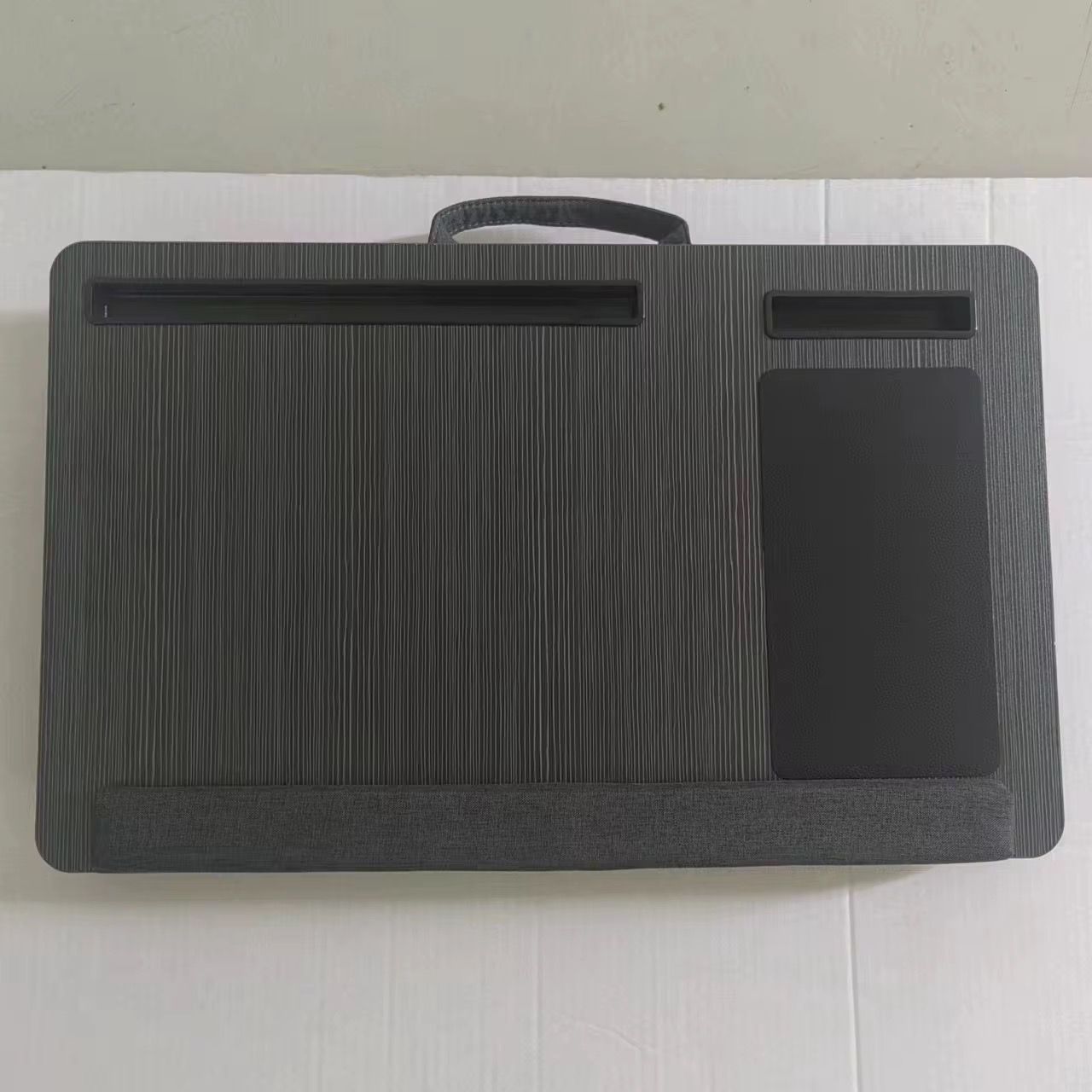 Laptop Lap Desk with Cushion – 21.6-Inch Bed Tray Table with Built-In Mouse Pad, Tablet & Phone Slots