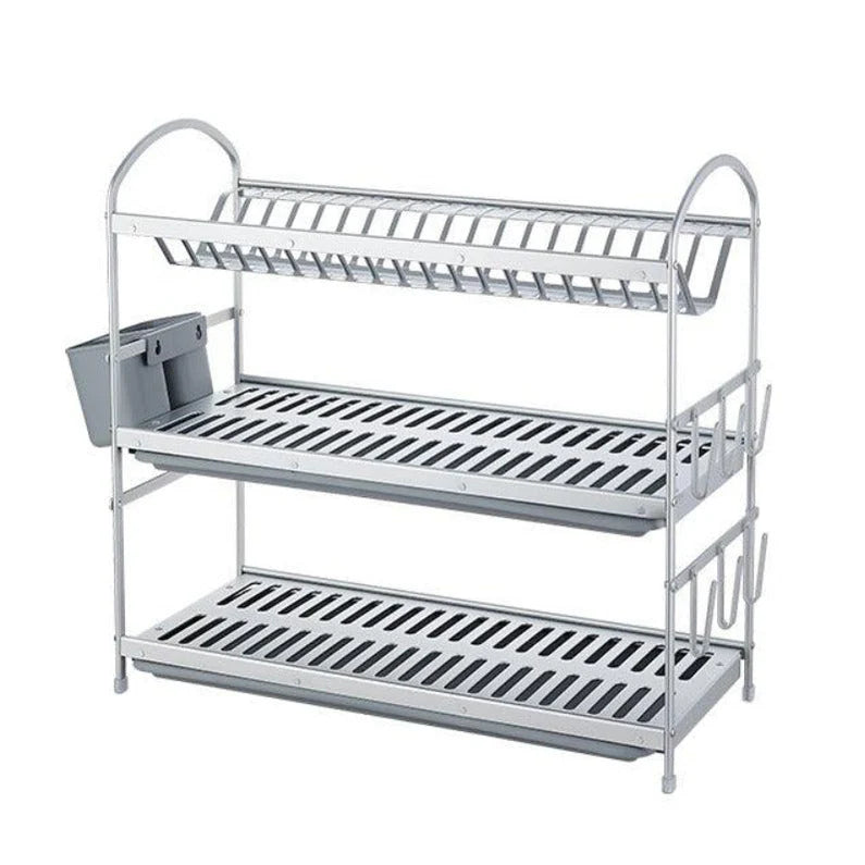 3-Tier Aluminum Space-Saving Dish Drying Rack