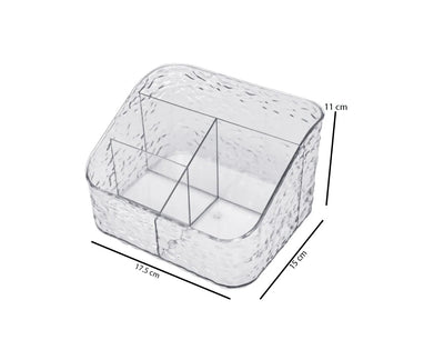 Ripple-Glass 3-Compartment Vanity Organizer